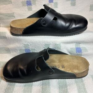 Men's Birkenstock Black Leather Slip-On Loafers